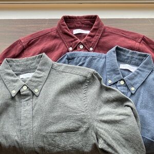 Bundle of 3 Everlane Flannel Cotton Button Up Shirts, Men’s XS